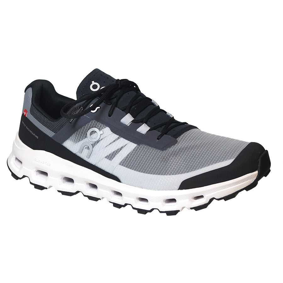Black And Grey And White ON Men's Cloudvista Polyester And Mesh Trail Running Sneaker Profile View