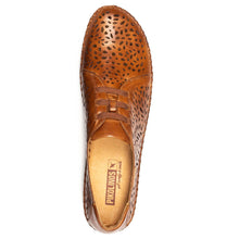 Load image into Gallery viewer, Brandy Tan Pikolinos Women&#39;s P Vallarta 655 Leather With Cut Outs Lace Up Shoe Top View
