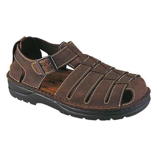 Crazy Horse Brown With Black Sole Naot Men's Julius Leather Strappy Sandal