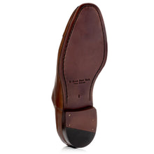 Load image into Gallery viewer, Bruciato Brown With Black Sole To Boot New York Men&#39;s Nico Leather Dress Cap Toe Oxford Sole View
