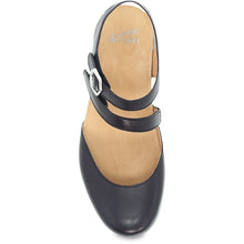 Load image into Gallery viewer, Black Dansko Women&#39;s Rissa Leather Closed Toe Sandal Flat Top View
