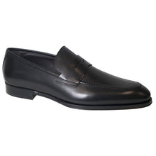Load image into Gallery viewer, Black To Boot NY Men&#39;s Marcus Leather Dress Penny Loafer Profile View
