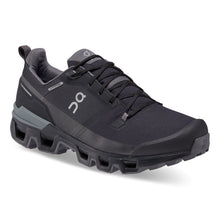 Load image into Gallery viewer, Black With Grey ON Men&#39;s Cloudwander Waterproof Mesh Hiking Shoe Profile View
