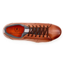 Load image into Gallery viewer, Whiskey Tan With White Sole Martin Dingman Men&#39;s Cameron Leather Casual Sneaker Top View
