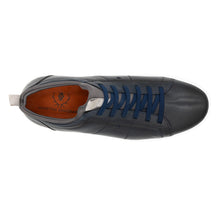 Load image into Gallery viewer, Navy Blue With White Sole Martin Dingman Men&#39;s Cameron Leather Casual Sneaker Top View
