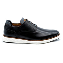 Load image into Gallery viewer, Black With White Sole Martin Dingman Men&#39;s Countryaire Plain Toe Leather Casual Oxford Side View
