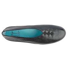 Load image into Gallery viewer, Black Thierry Rabotin Women&#39;s Grace Washed Leather Ballet Flat Top View
