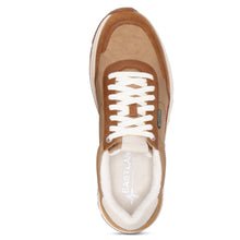 Load image into Gallery viewer, Tan And White And Beige Eastland Men&#39;s Leap Jogger Sneaker Suede And Leather And Fabric Casual Top View
