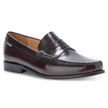 Load image into Gallery viewer, Burgundy Reddish Brown With Black Sole Eastland Men&#39;s Bristol Leather Dress Casual Penny Loafer Profile View
