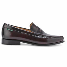 Load image into Gallery viewer, Burgundy Reddish Brown With Black Sole Eastland Men&#39;s Bristol Leather Dress Casual Penny Loafer Side View

