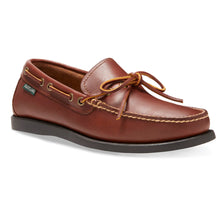 Load image into Gallery viewer, Tan With Black Sole Eastland Men&#39;s Leather Boat Shoe Profile View
