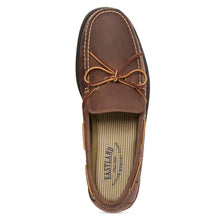 Load image into Gallery viewer, Bomber Brown With Black Sole Eastland Men&#39;s Leather Boat Shoe Top View
