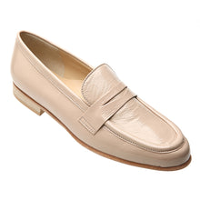 Load image into Gallery viewer, Beige Brunate Women&#39;s Aliza Patent Dress Penny Loafer Profile View

