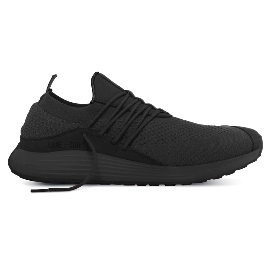 Carbon Black Lane Eight Women's Ad1 Trainer Recycled Knit Athletic Sneaker Vegan Side View