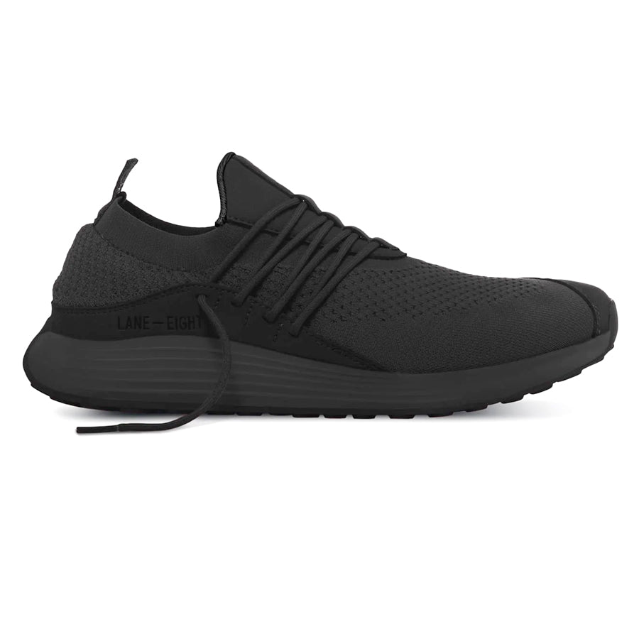 Carbon Black Lane Eight Men's Ad1 Trainer Recycled Knit Athletic Sneaker Side View
