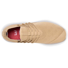 Load image into Gallery viewer, Cashew Beige With White Sole Lane Eight Men&#39;s Ad1 Trainer Recycled Knit Athletic Sneaker Vegan Top View
