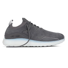 Load image into Gallery viewer, Slate Grey With White Sole Lane Eight Men&#39;s HITT Trainer Vegan Knit Training Sneaker Side View
