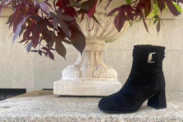 Brunate Suede Brunate Aubre Ankle Bootie Women's New Fall Lifestyle On Pillar Besides Clay Pot Plants Harry's Shoes Upper West Side NYC