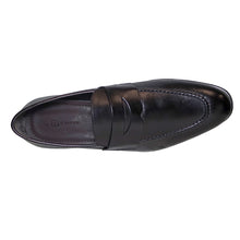 Load image into Gallery viewer, Black GBrown Men&#39;s Cannon Leather Dress Penny Loafer Top View
