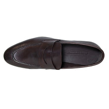 Load image into Gallery viewer, Brown With Black Sole GBrown Men&#39;s Cannon Leather Dress Penny Loafer Top View
