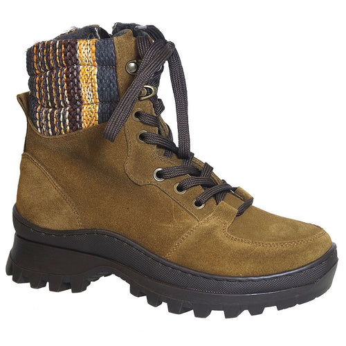 Tan With Black Sole Eric Michael Women's Carissa Waterproof Suede With Fabric Blue Yellow Brown Collar Combat Boot