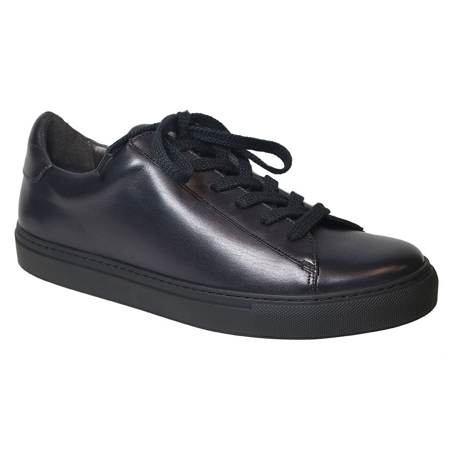 Black GBrown Men's Court Leather Casual Sneaker