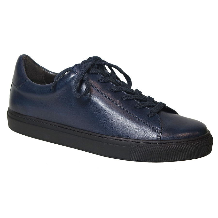 Navy With Black Sole GBrown Men's Court Leather Casual Sneaker