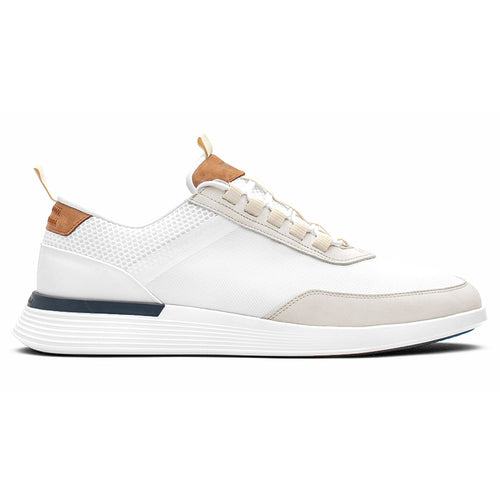 White With Tan Wolf And Shepherd Men's Crossover Victory Trainer Mesh With Leather Sneaker