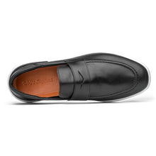 Load image into Gallery viewer, Black And White Wolf And Shepherd Men&#39;s Crossover Loafer Dress Leather Top View
