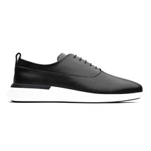 Load image into Gallery viewer, Black And White Wolf And Shepherd Men&#39;s Crossover Longwing Leather Casual Oxford Side View
