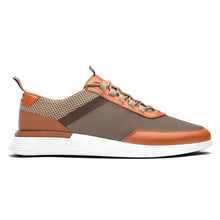 Load image into Gallery viewer, Khaki Tan With White And Beige Wolf And Shepherd Men&#39;s Crossover Victory Trainer Mesh With Leather Sneaker Side View
