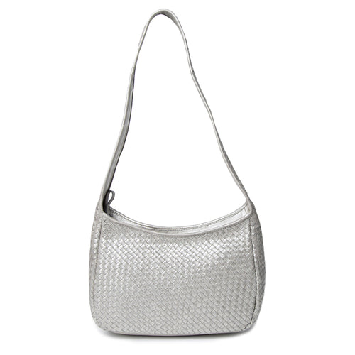 True Silver Robert Zur Women's Woven Leather Handbag