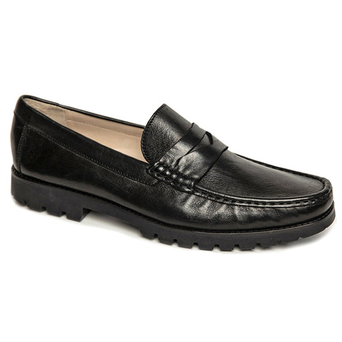 Black Robert Zur Men's Dillon Penny Leather Dress Casual Loafer