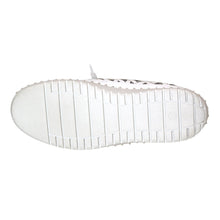 Load image into Gallery viewer, White Eric Michaels Women&#39;s Suede With Geometric Perforations Casual Sneaker Sole View
