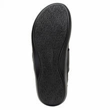 Load image into Gallery viewer, Black Alegria Women&#39;s Dasher Black Out Knit Casual Slip On Sneaker Sole View
