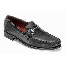 Load image into Gallery viewer, Black Robert Zur Men&#39;s Elton Bit Leather Dress Slip On With Link Adornment Profile View
