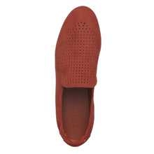 Load image into Gallery viewer, Cayenne Orange With Black Sole Fanhoo Perforated Nubuck Loafer Top View
