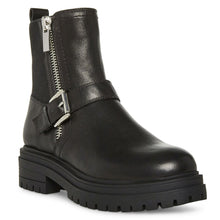 Load image into Gallery viewer, Black Blondo Women&#39;s Gatwick Waterproof Leather Block Heel Low Riding Boot Profile View
