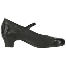 Load image into Gallery viewer, Black SAS Women&#39;s Isabel Leather And Patent Dress Mary Jane Pump Side View
