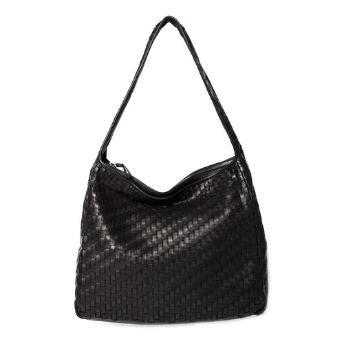 Black Robert Zur Women's Jo Step Woven Leather Handbag