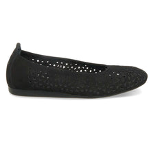 Load image into Gallery viewer, Noir Black Arche Women&#39;s Lilly Perforated Nubuck Ballet Flat Side View
