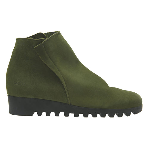 Kika Green With Black Sole Arche Women's Lomhus Nubuck Wedge Ankle Boot