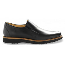 Load image into Gallery viewer, Black Samuel Hubbard Men&#39;s Frequent Traveler Leather Casual Slip On Side View
