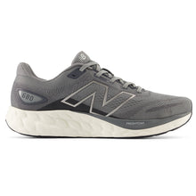 Load image into Gallery viewer, Harbor Grey With White New Balance Men&#39;s Fresh Foam 680 V8 Knit Fabric Running Sneaker Side View
