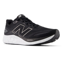 Load image into Gallery viewer, Black With White New Balance Men&#39;s Fresh Foam 680 V8 Knit Fabric Running Sneaker Profile View
