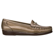 Load image into Gallery viewer, Bronze SAS Women&#39;s Metro Metallic Leather Dress Casual Loafer With Polished Link Ornament Side View
