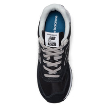 Load image into Gallery viewer, Black With Grey And White New Balance Men&#39;s ML574EVG Suede And Mesh Sneaker Top View
