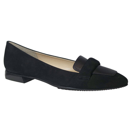 Nero Black Brunate Women's Barba Suede And Leather Dress Loafer Flat