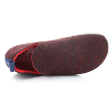 Load image into Gallery viewer, Merlot Dark Red And Red With Brown Sole Aspotuguesas City Round Toe Wool Slip On Shoe Top View

