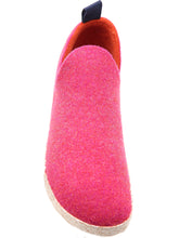 Load image into Gallery viewer, Fuchsia Pink With Beige Sole Aspotuguesas City Round Toe Wool Slip On Shoe Front View
